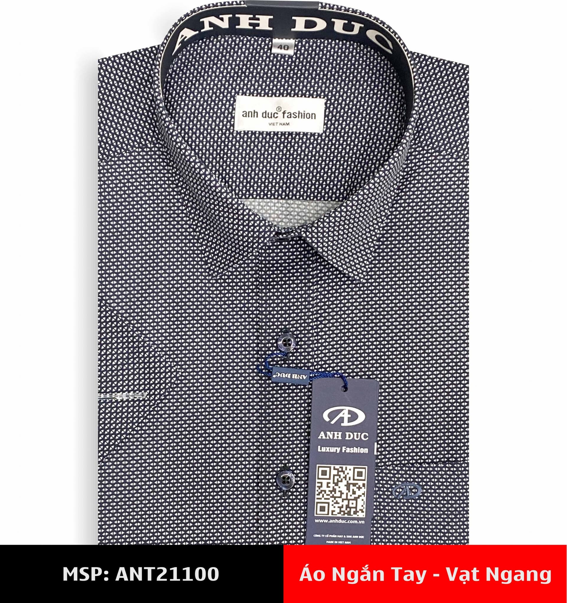 Áo Sơ Mi Nam Tay Ngắn Vạt Ngang