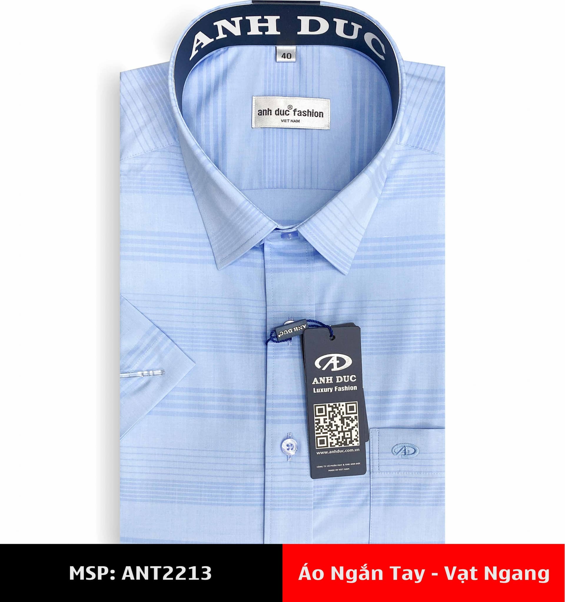 Áo Sơ Mi Nam Tay Ngắn Vạt Ngang