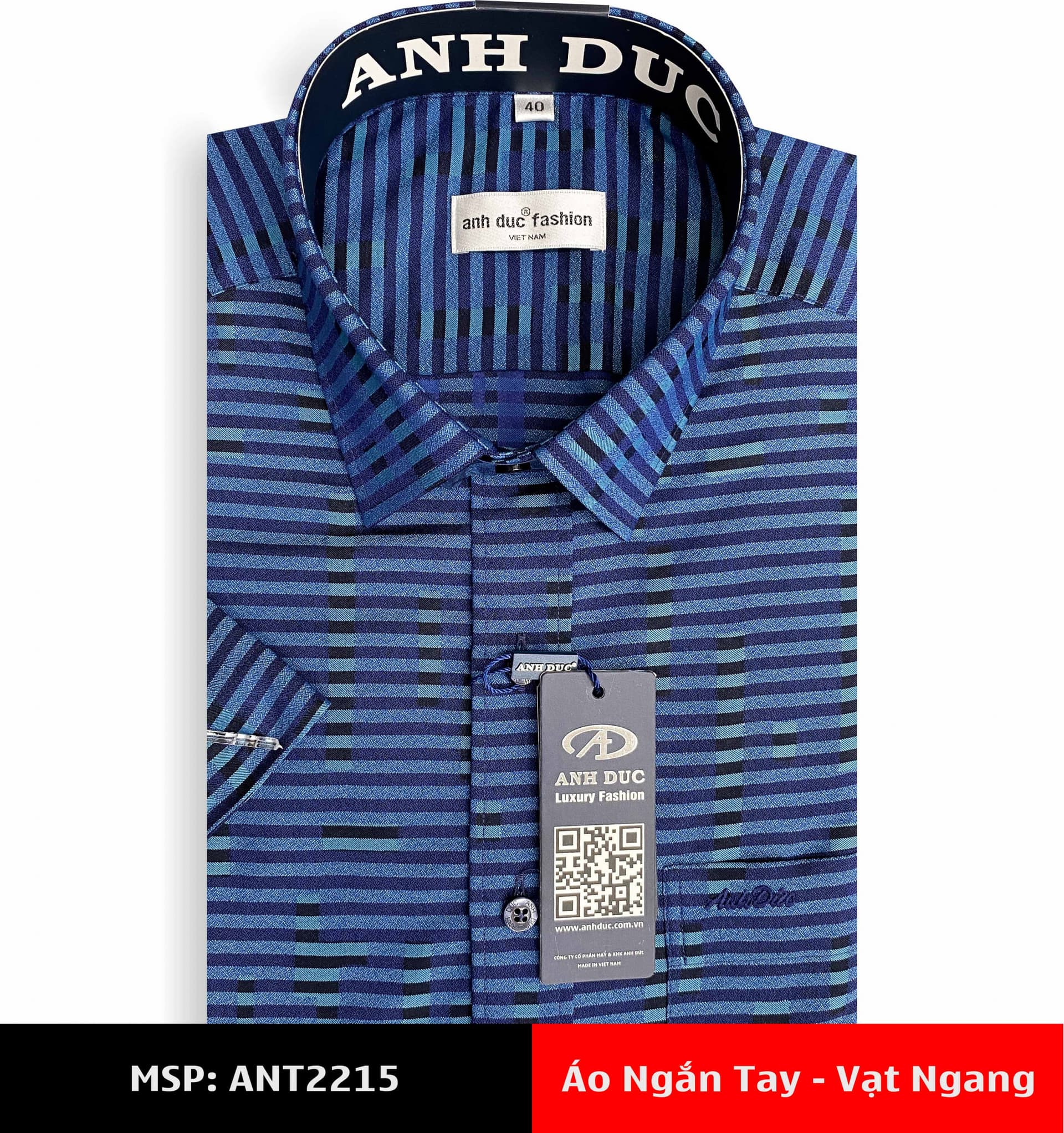 Áo Sơ Mi Nam Tay Ngắn Vạt Ngang