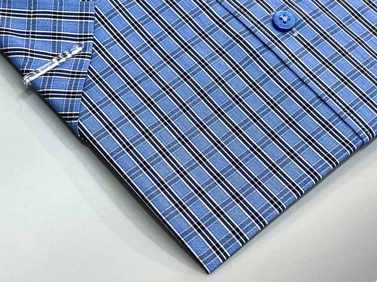Áo Sơ Mi Nam Tay Ngắn Vạt Ngang - Anh Đức Kẻ Caro Trẻ Trung, Lịch Lãm