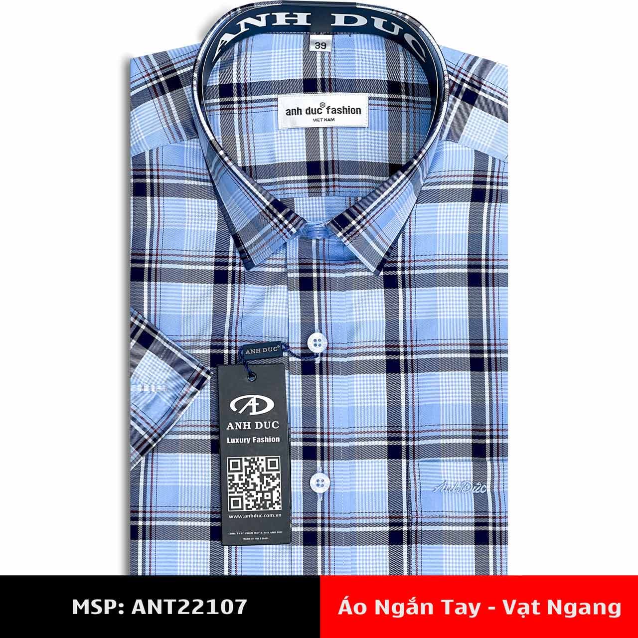 áo sơ mi tay ngắn vạt ngang Anh Đức ANT22107