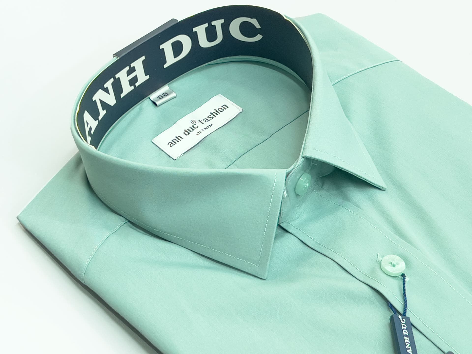 Áo Sơ Mi Dài Tay Anh Đức Xanh Bạc Hà