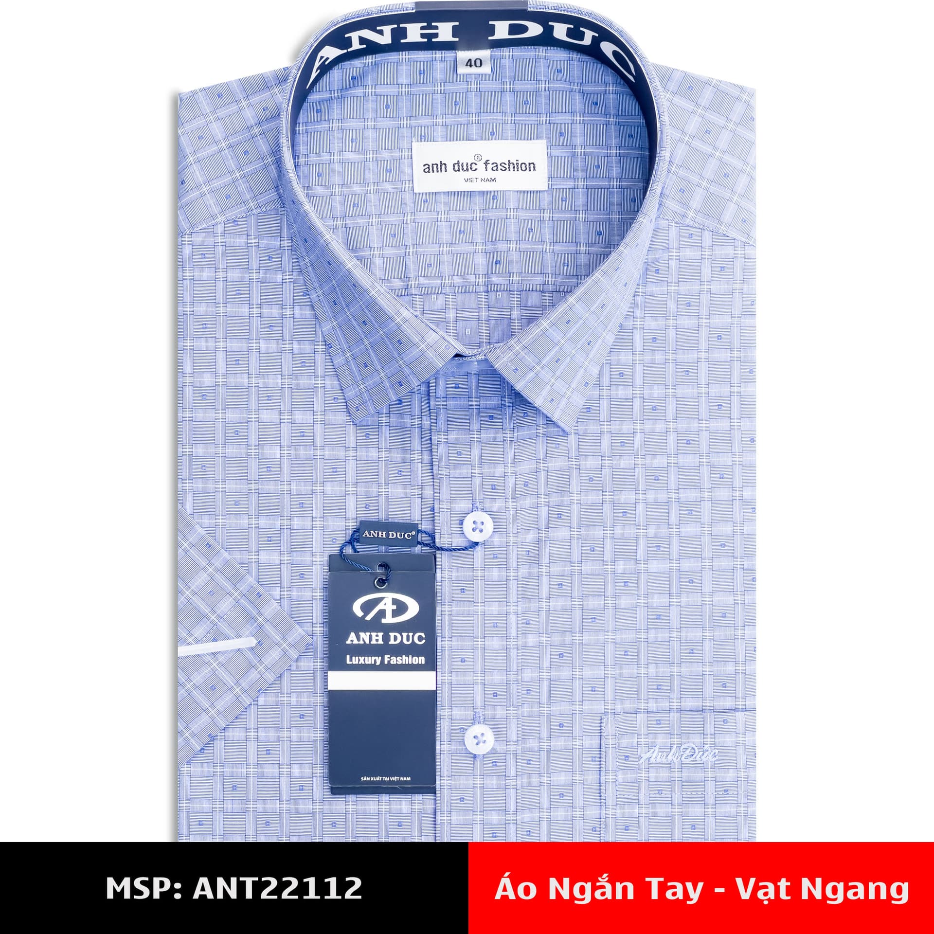 áo sơ mi tay ngắn vạt ngang Anh Đức